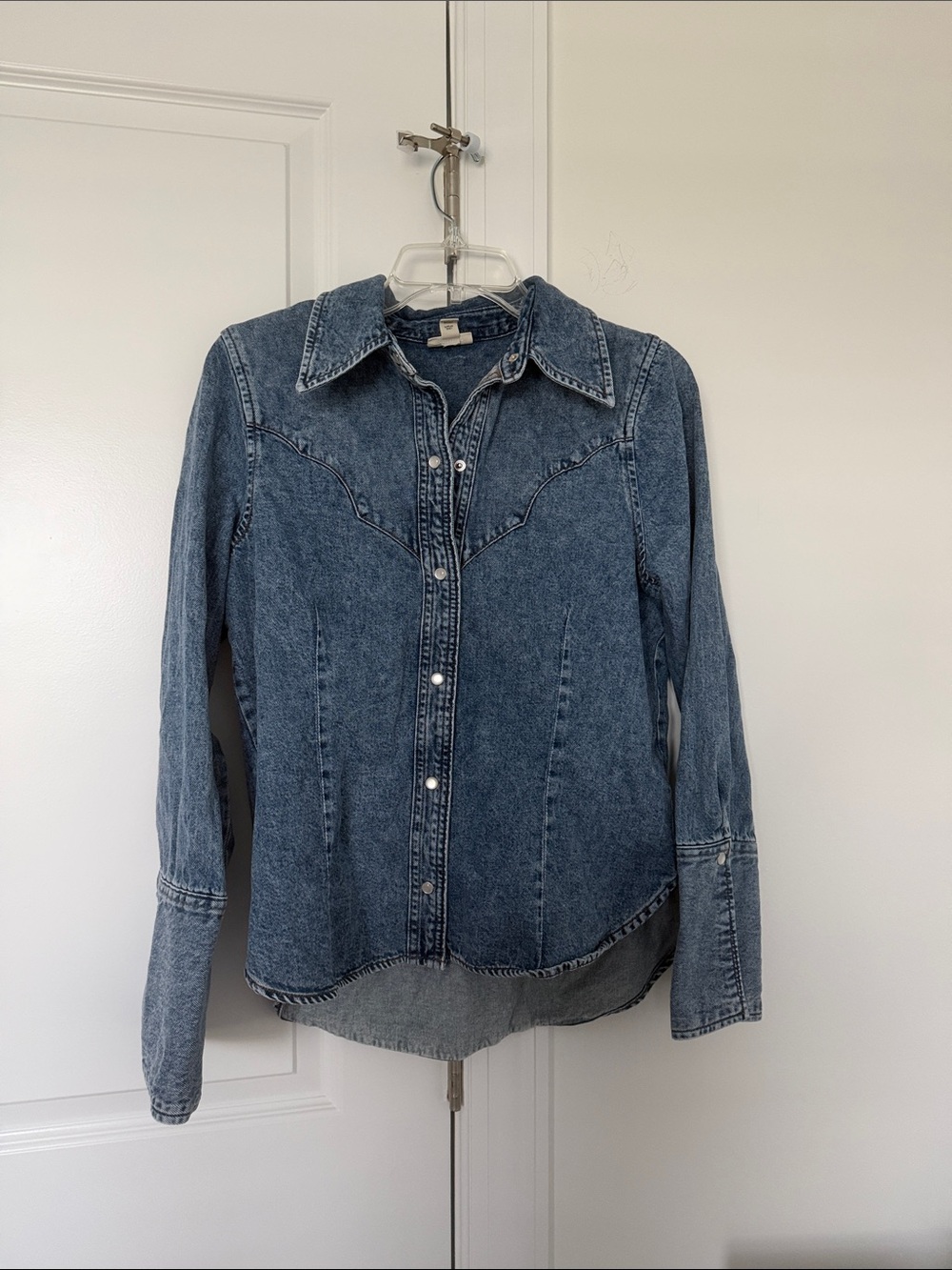 a.n.a Blue Denim Button-Down Shirt